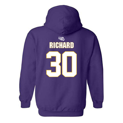 LSU - NCAA Women's Basketball : Jada Richard - Replica Shersey Hooded Sweatshirt-1