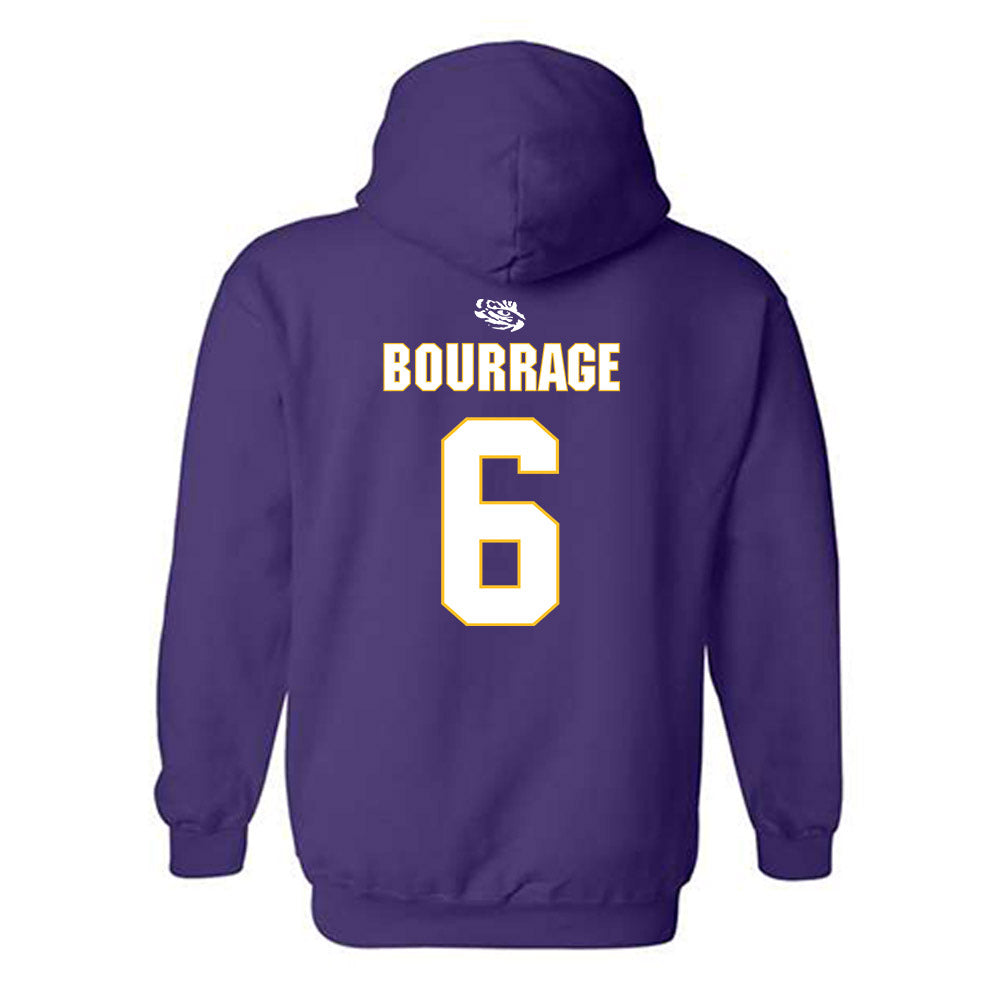 LSU - NCAA Women's Basketball : Divine Bourrage - Replica Shersey Hooded Sweatshirt-1