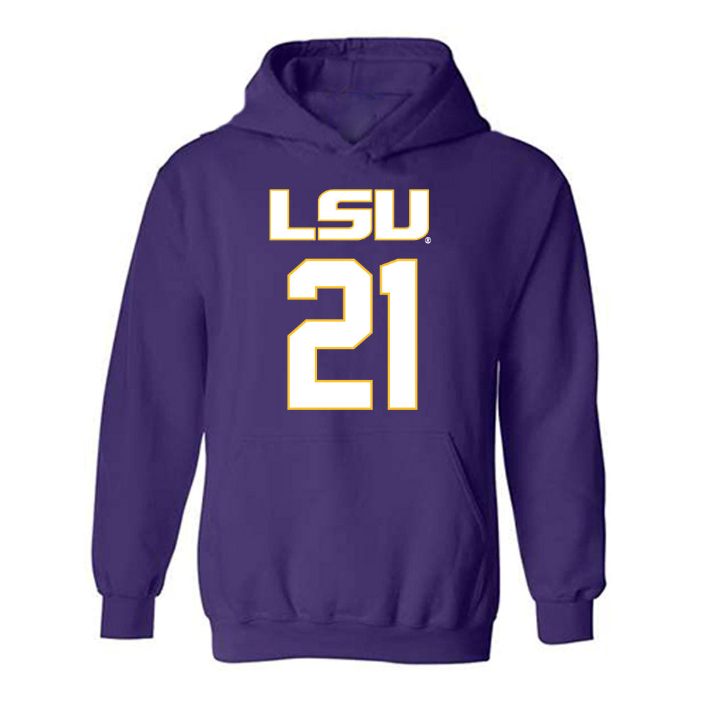 LSU - NCAA Women's Basketball : Chloe Larry - Replica Shersey Hooded Sweatshirt-0
