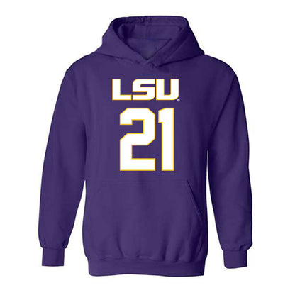 LSU - NCAA Women's Basketball : Chloe Larry - Replica Shersey Hooded Sweatshirt-0