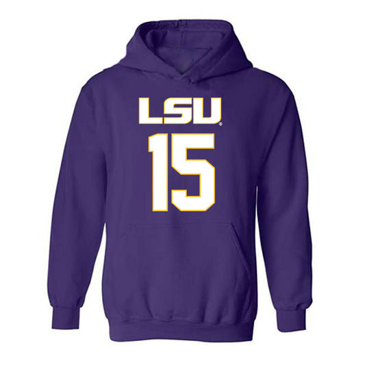 LSU - NCAA Women's Basketball : Meghan Yarnevich - Replica Shersey Hooded Sweatshirt-0