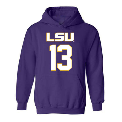 LSU - NCAA Women's Basketball : Kate Koval - Replica Shersey Hooded Sweatshirt-0