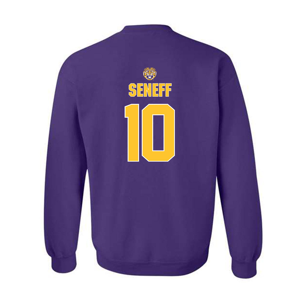 LSU - NCAA Beach Volleyball : Rachel Seneff - Replica Shersey Crewneck Sweatshirt-1