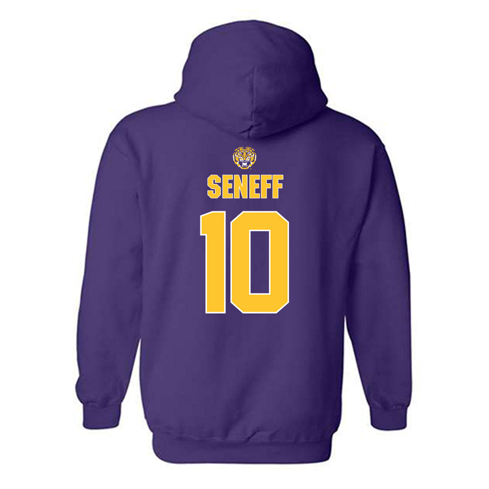LSU - NCAA Beach Volleyball : Rachel Seneff - Replica Shersey Hooded Sweatshirt-1