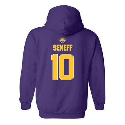 LSU - NCAA Beach Volleyball : Rachel Seneff - Replica Shersey Hooded Sweatshirt-1