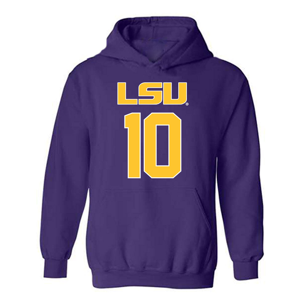 LSU - NCAA Beach Volleyball : Rachel Seneff - Replica Shersey Hooded Sweatshirt-0