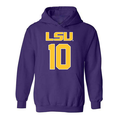 LSU - NCAA Beach Volleyball : Rachel Seneff - Replica Shersey Hooded Sweatshirt-0
