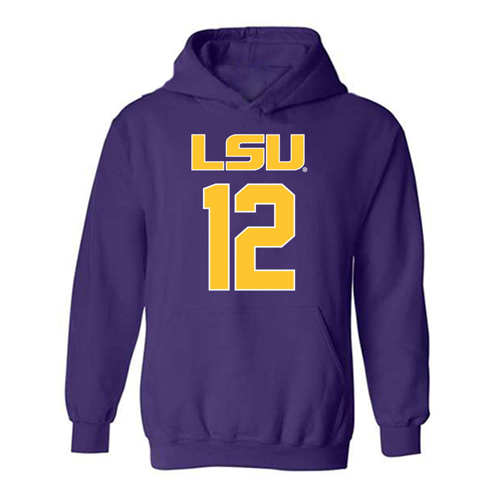LSU - NCAA Beach Volleyball : Julia Sprecher - Replica Shersey Hooded Sweatshirt-0