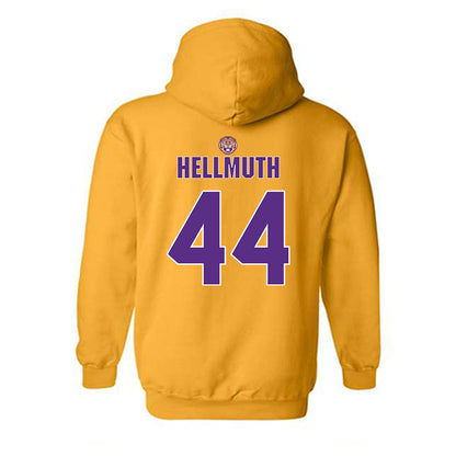 LSU - NCAA Beach Volleyball : Emily Hellmuth - Replica Shersey Hooded Sweatshirt-1