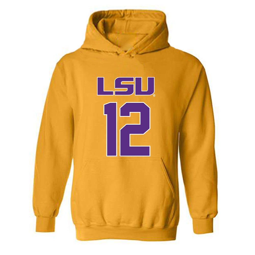 LSU - NCAA Beach Volleyball : Julia Sprecher - Replica Shersey Hooded Sweatshirt-0
