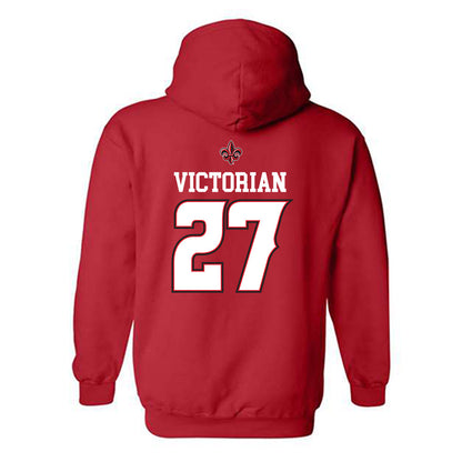Louisiana - NCAA Baseball : Landon Victorian - Replica Shersey Hooded Sweatshirt-1