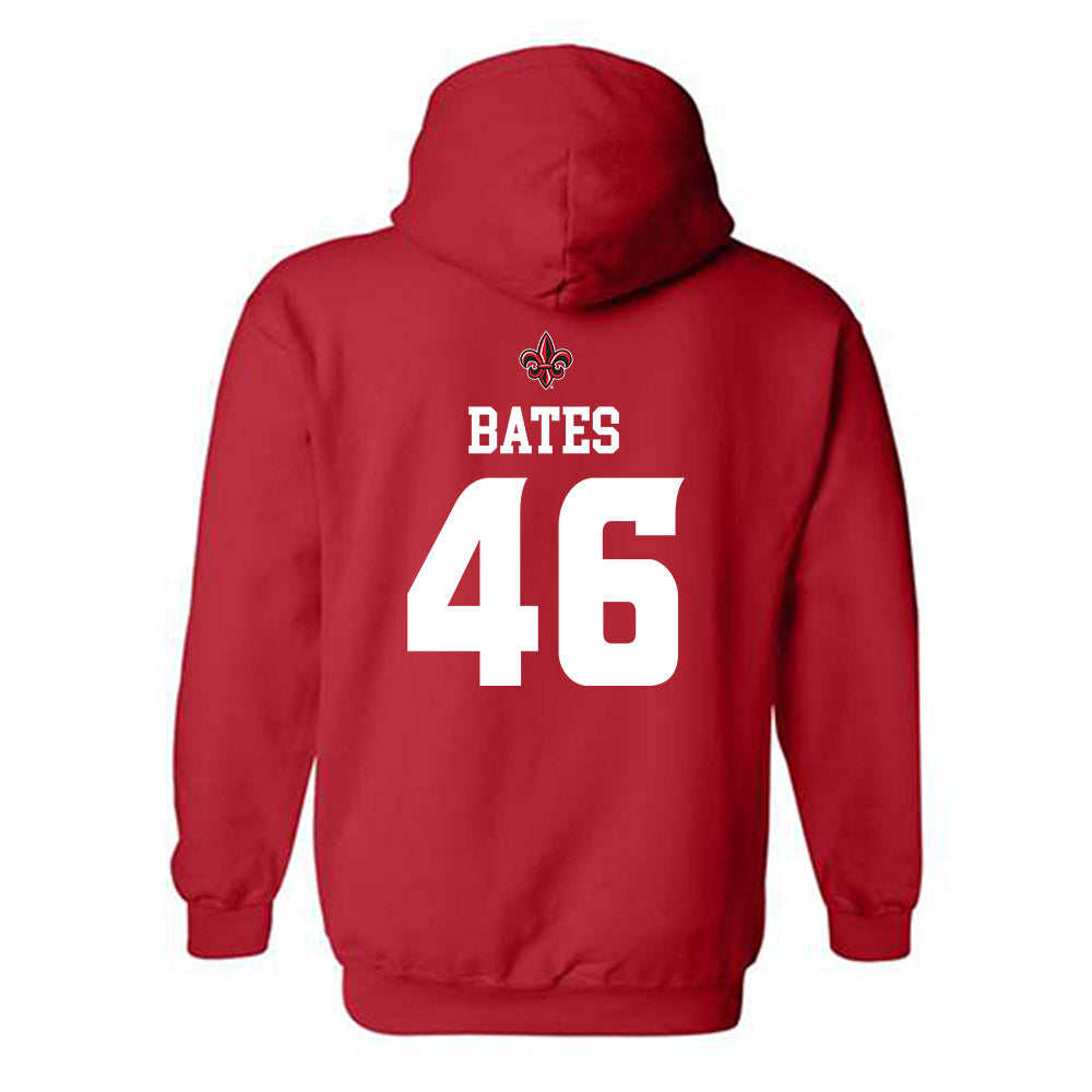 Louisiana - NCAA Football : Lake Bates - Sports Shersey Hooded Sweatshirt-1