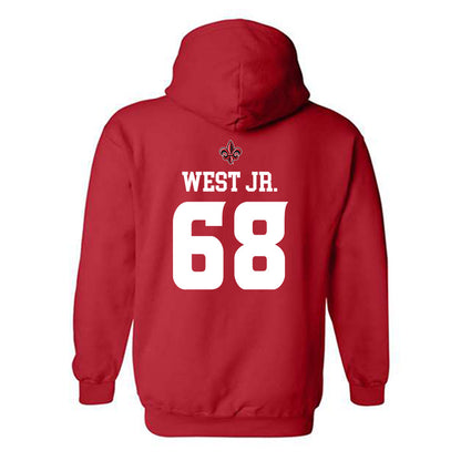 Louisiana - NCAA Football : Fitzgerald West Jr. - Sports Shersey Hooded Sweatshirt-1