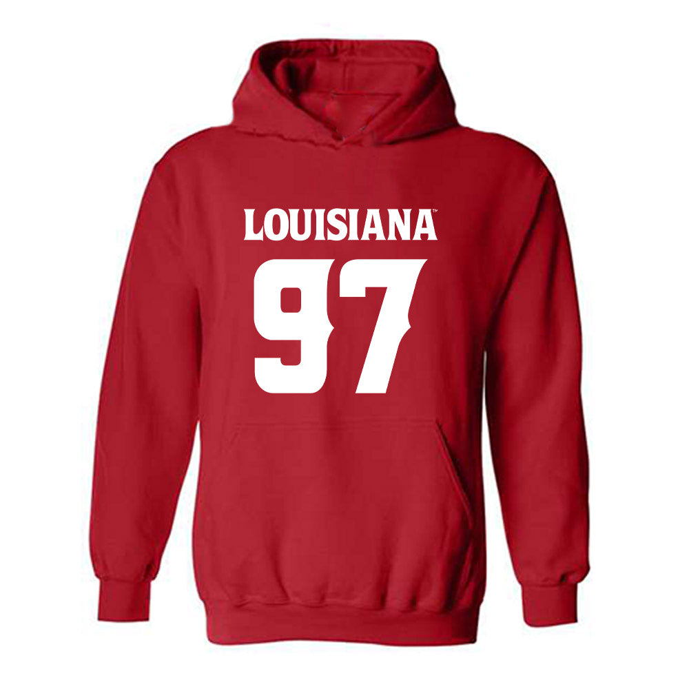 Louisiana - NCAA Football : Xavier Waters - Sports Shersey Hooded Sweatshirt-0