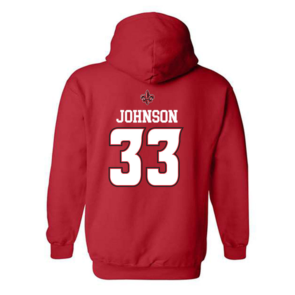 Louisiana - NCAA Softball : Natalie Johnson - Replica Shersey Hooded Sweatshirt-1