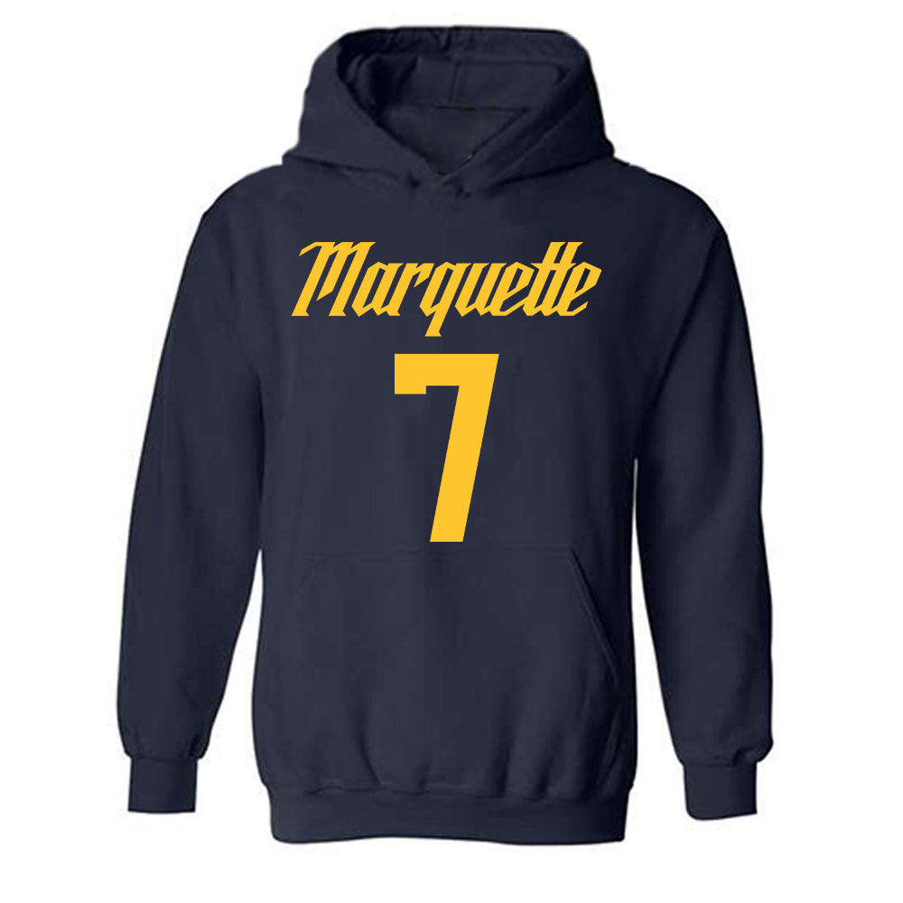 Marquette - NCAA Men's Basketball : Ian Miletic - Replica Shersey Hooded Sweatshirt-0