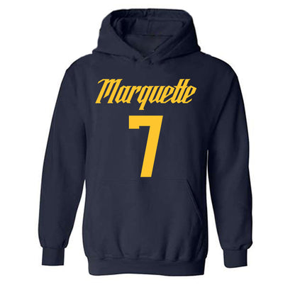 Marquette - NCAA Men's Basketball : Ian Miletic - Replica Shersey Hooded Sweatshirt-0