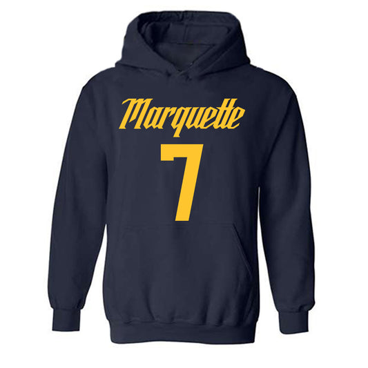Marquette - NCAA Men's Basketball : Ian Miletic - Replica Shersey Hooded Sweatshirt-0