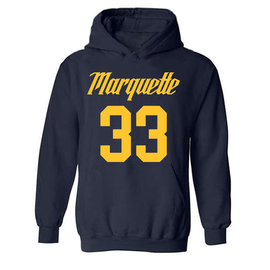 Marquette - NCAA Men's Basketball : Ethan Johnston - Replica Shersey Hooded Sweatshirt-0