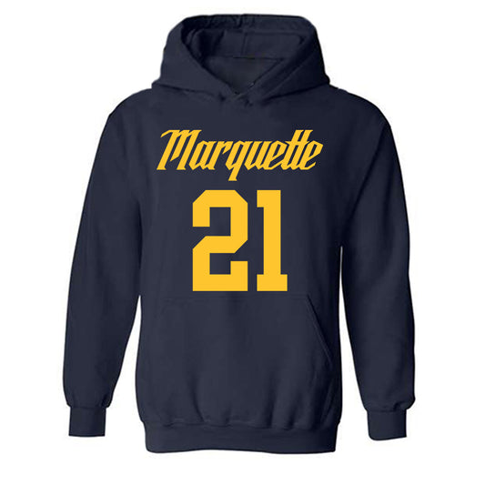 Marquette - NCAA Men's Basketball : Alex Egbuonu - Replica Shersey Hooded Sweatshirt-0