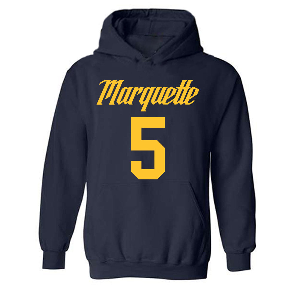 Marquette - NCAA Men's Basketball : Colton Crowdis - Replica Shersey Hooded Sweatshirt-0