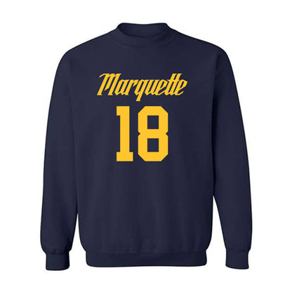 Marquette - NCAA Men's Basketball : Caedin Hamilton - Replica Shersey Crewneck Sweatshirt-0