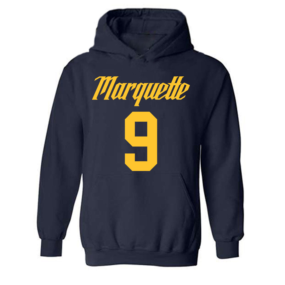 Marquette - NCAA Men's Basketball : Damarius Owens - Replica Shersey Hooded Sweatshirt-0