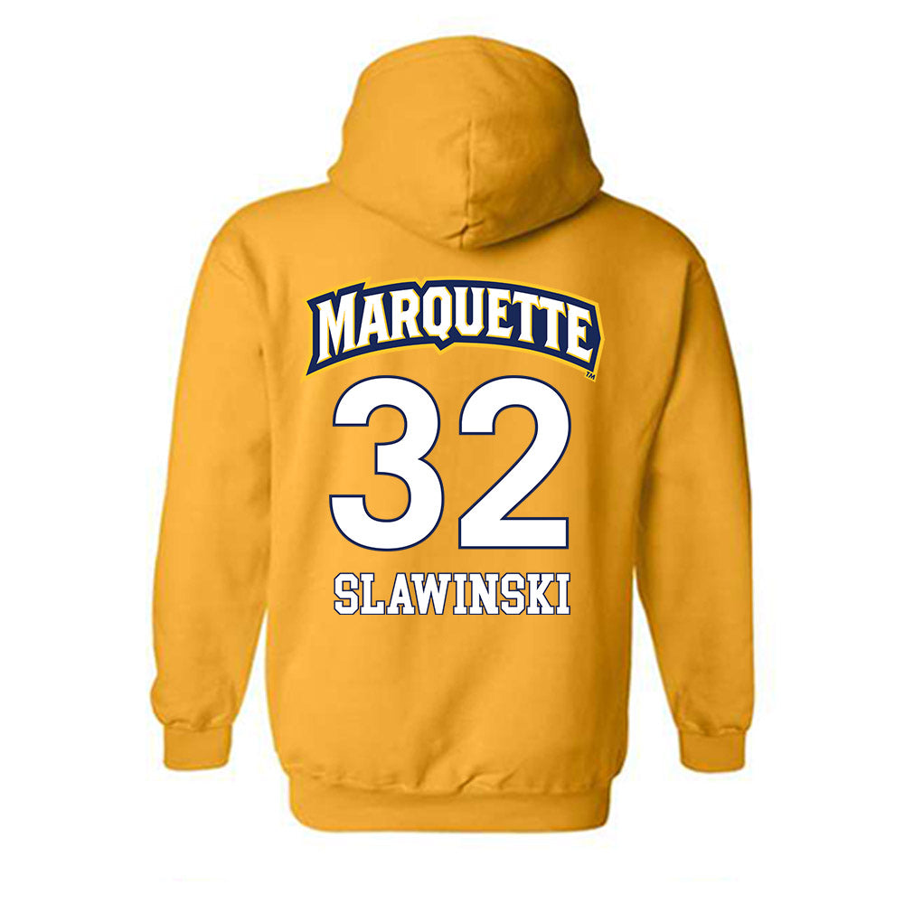 Marquette - NCAA Men's Soccer : Will Slawinski - Replica Shersey Hooded Sweatshirt-1