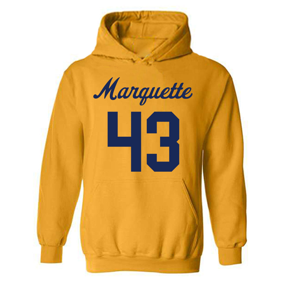 Marquette - NCAA Women's Lacrosse : Gabbi Perino - Replica Shersey Hooded Sweatshirt-0