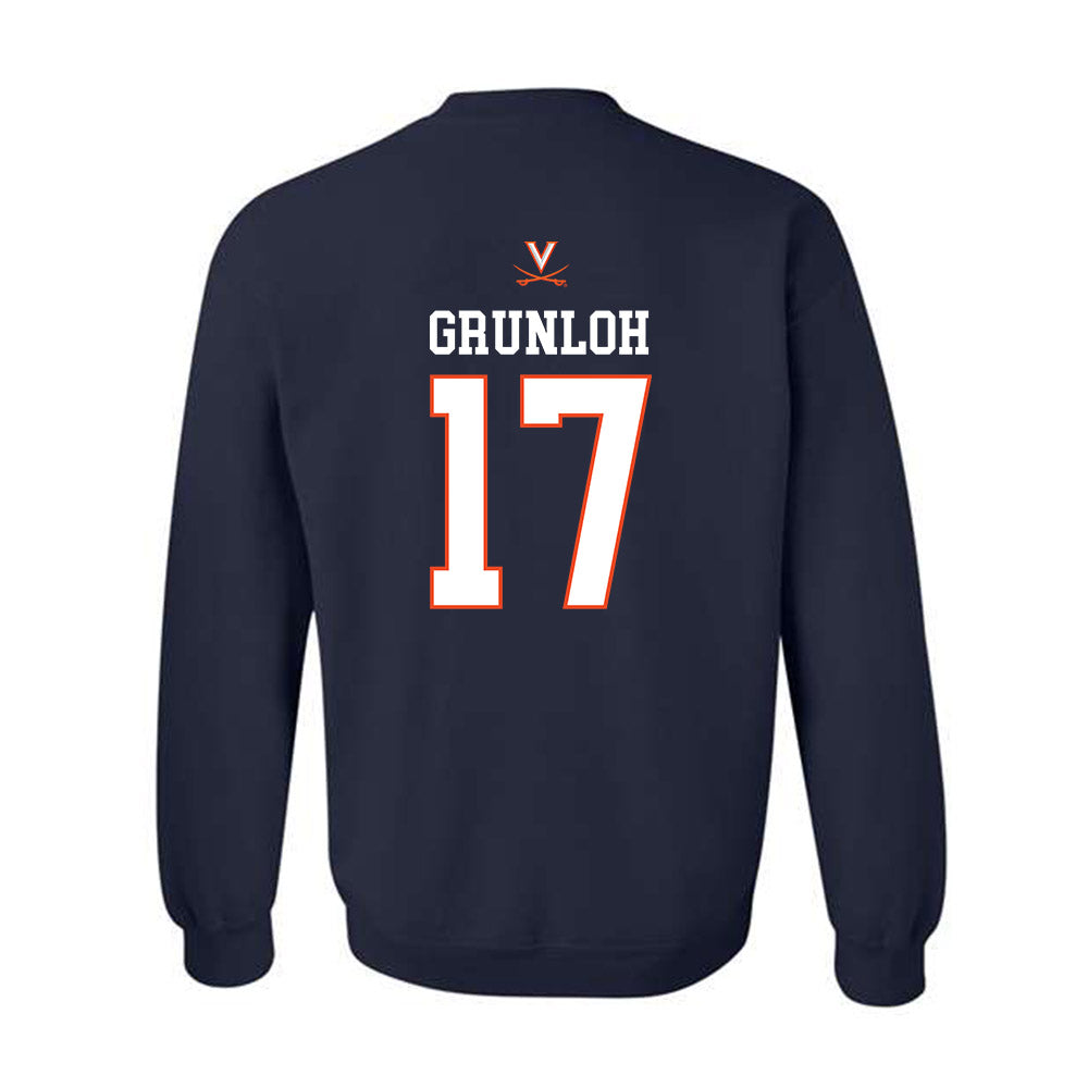 Virginia - NCAA Men's Basketball : Johann Grunloh - Replica Shersey Crewneck Sweatshirt-1