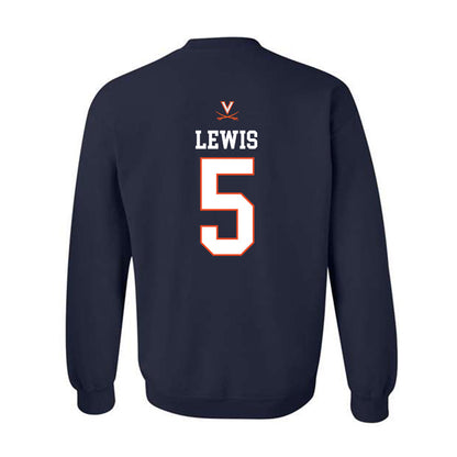 Virginia - NCAA Men's Basketball : Sam Lewis - Replica Shersey Crewneck Sweatshirt-1