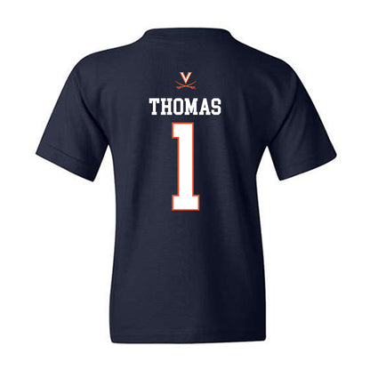 Virginia - NCAA Men's Basketball : Malik Thomas - Replica Shersey Youth T-Shirt-1