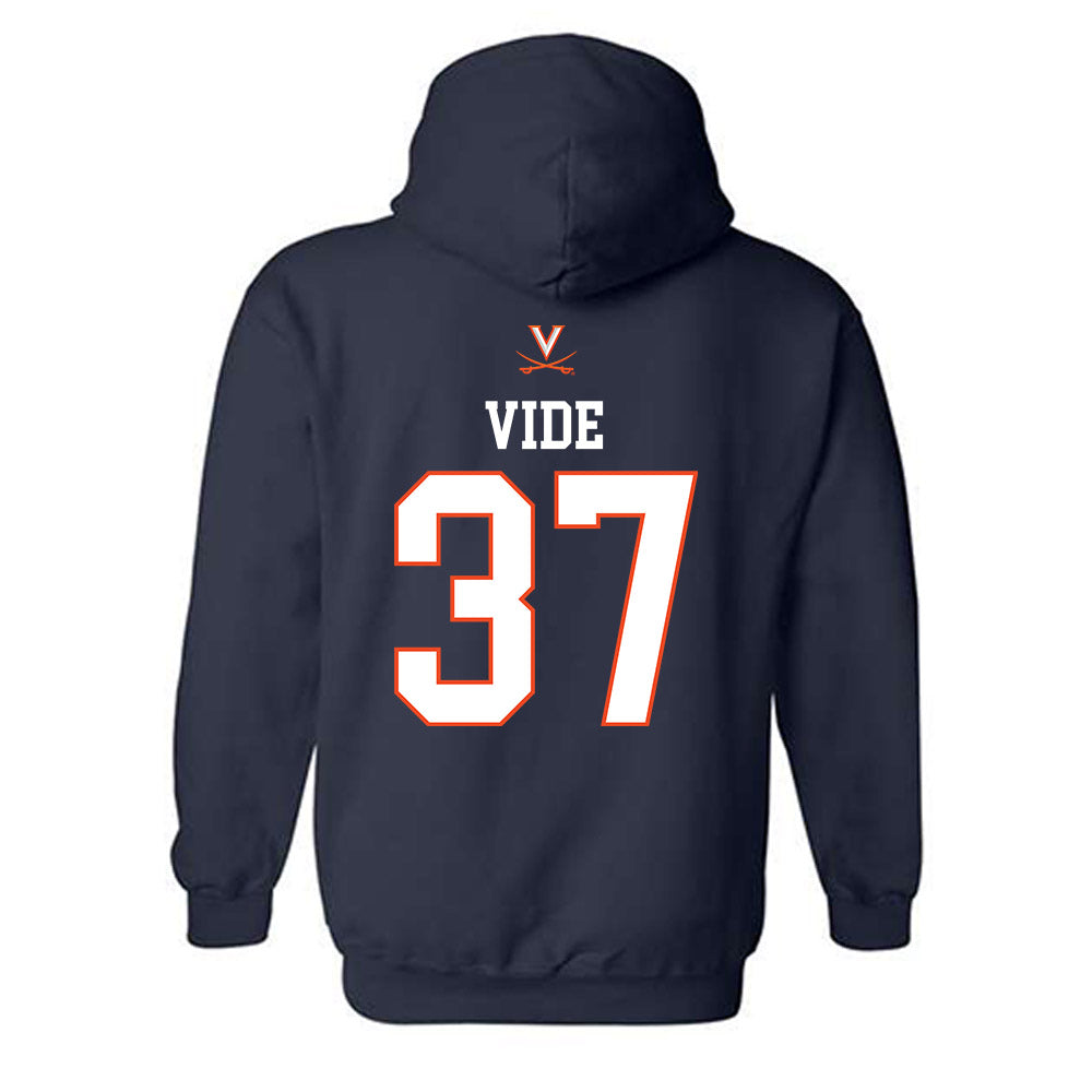 Virginia - NCAA Men's Basketball : Jan Vide - Replica Shersey Hooded Sweatshirt-1