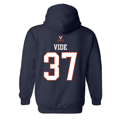 Virginia - NCAA Men's Basketball : Jan Vide - Replica Shersey Hooded Sweatshirt-1