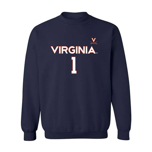 Virginia - NCAA Men's Basketball : Malik Thomas - Replica Shersey Crewneck Sweatshirt-0
