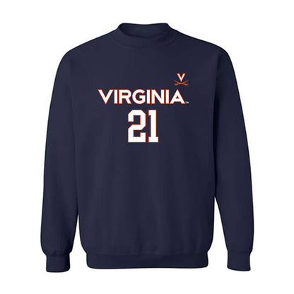 Virginia - NCAA Men's Basketball : Silas Barksdale - Replica Shersey Crewneck Sweatshirt-0