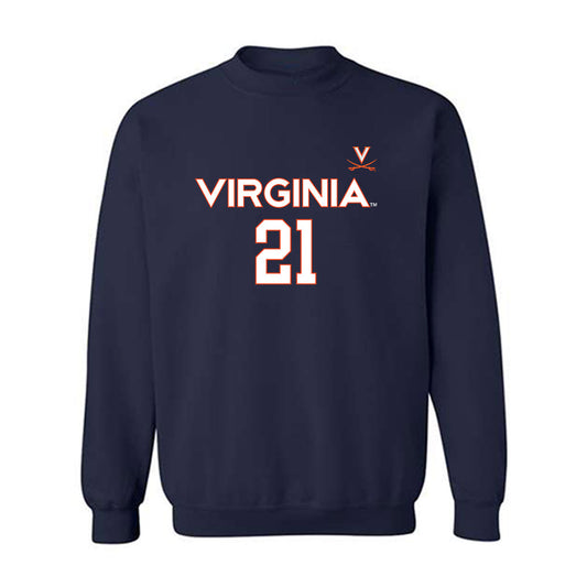 Virginia - NCAA Men's Basketball : Silas Barksdale - Replica Shersey Crewneck Sweatshirt-0