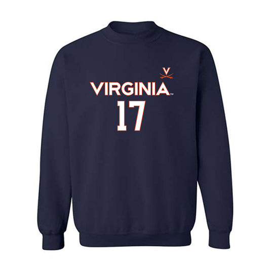 Virginia - NCAA Men's Basketball : Johann Grunloh - Replica Shersey Crewneck Sweatshirt-0
