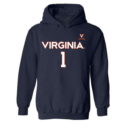Virginia - NCAA Men's Basketball : Malik Thomas - Replica Shersey Hooded Sweatshirt-0
