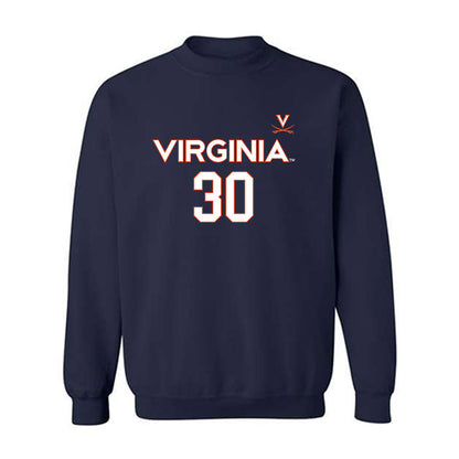 Virginia - NCAA Men's Basketball : Dallin Hall - Replica Shersey Crewneck Sweatshirt-0