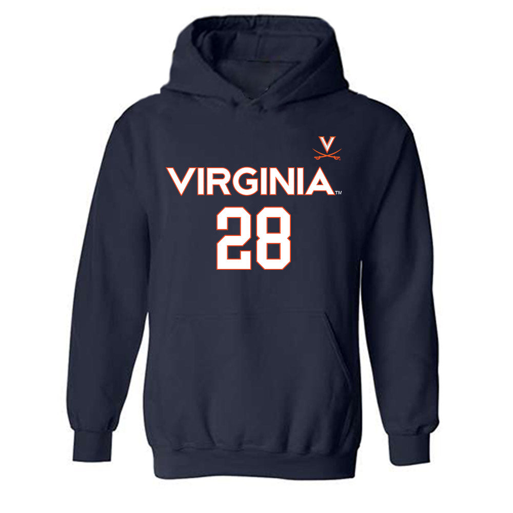 Virginia - NCAA Men's Basketball : Thijs De Ridder - Replica Shersey Hooded Sweatshirt-0