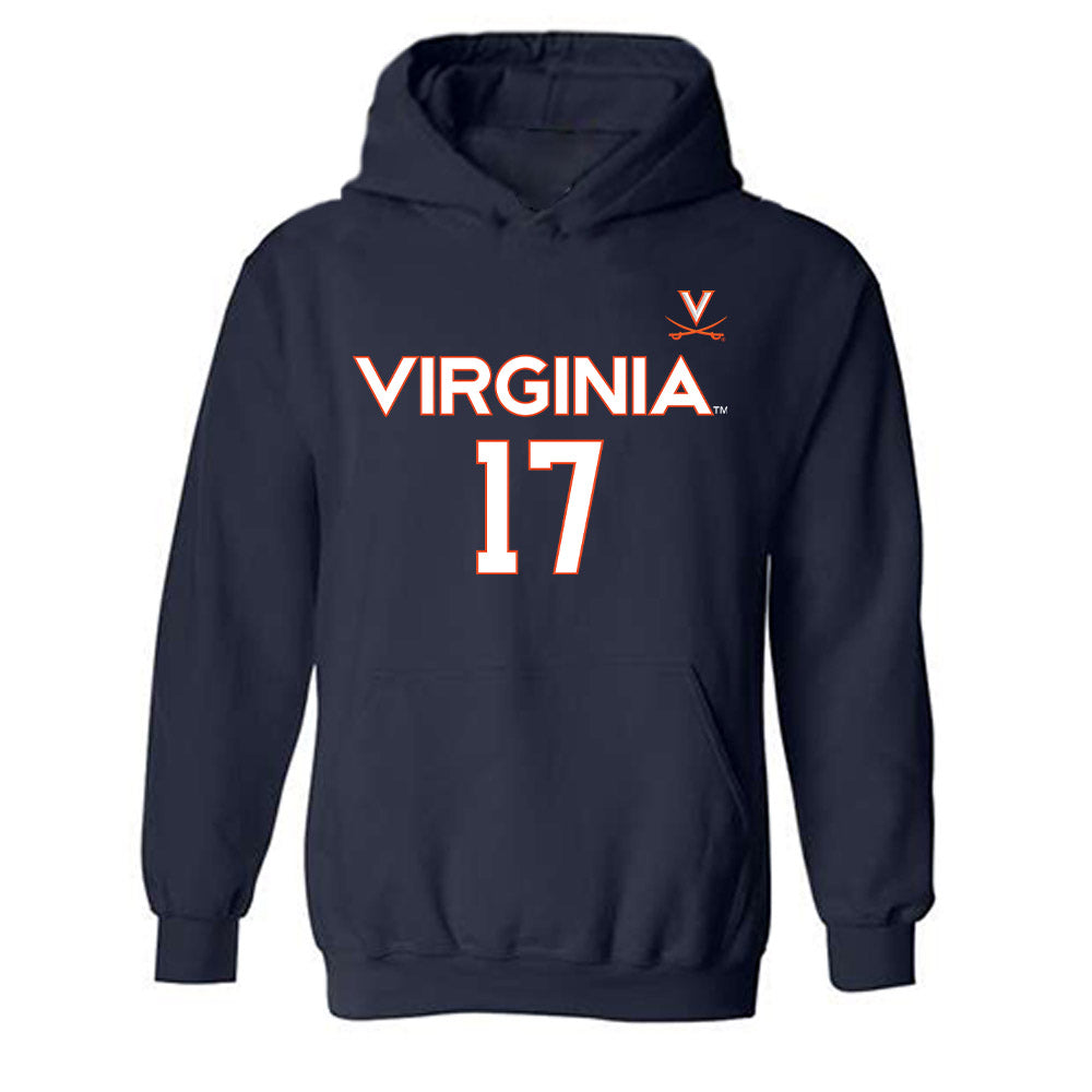 Virginia - NCAA Men's Basketball : Johann Grunloh - Replica Shersey Hooded Sweatshirt-0