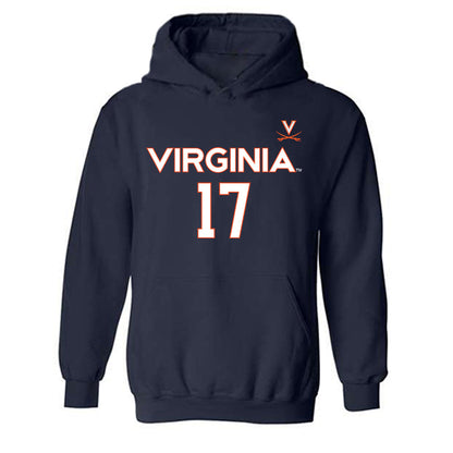 Virginia - NCAA Men's Basketball : Johann Grunloh - Replica Shersey Hooded Sweatshirt-0