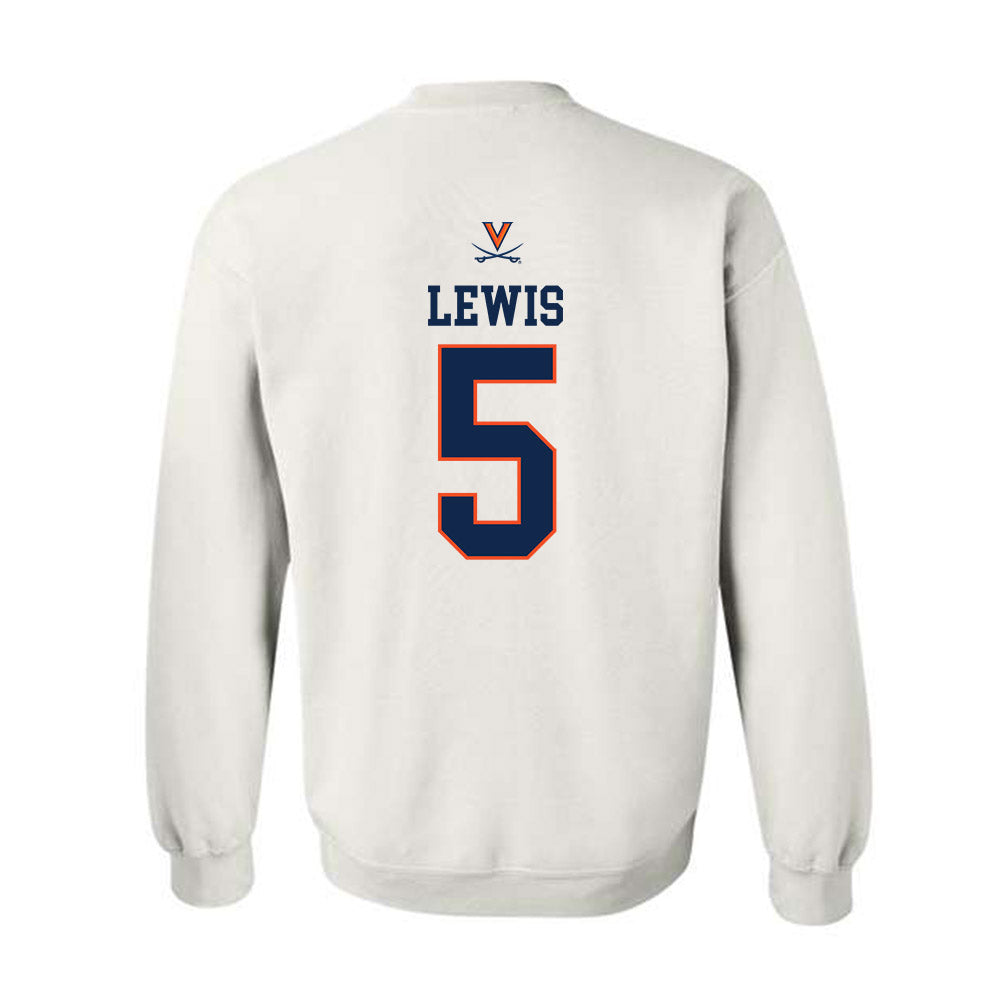 Virginia - NCAA Men's Basketball : Sam Lewis - Replica Shersey Crewneck Sweatshirt-1