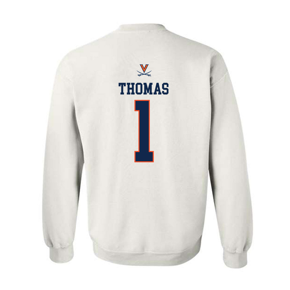 Virginia - NCAA Men's Basketball : Malik Thomas - Replica Shersey Crewneck Sweatshirt-1