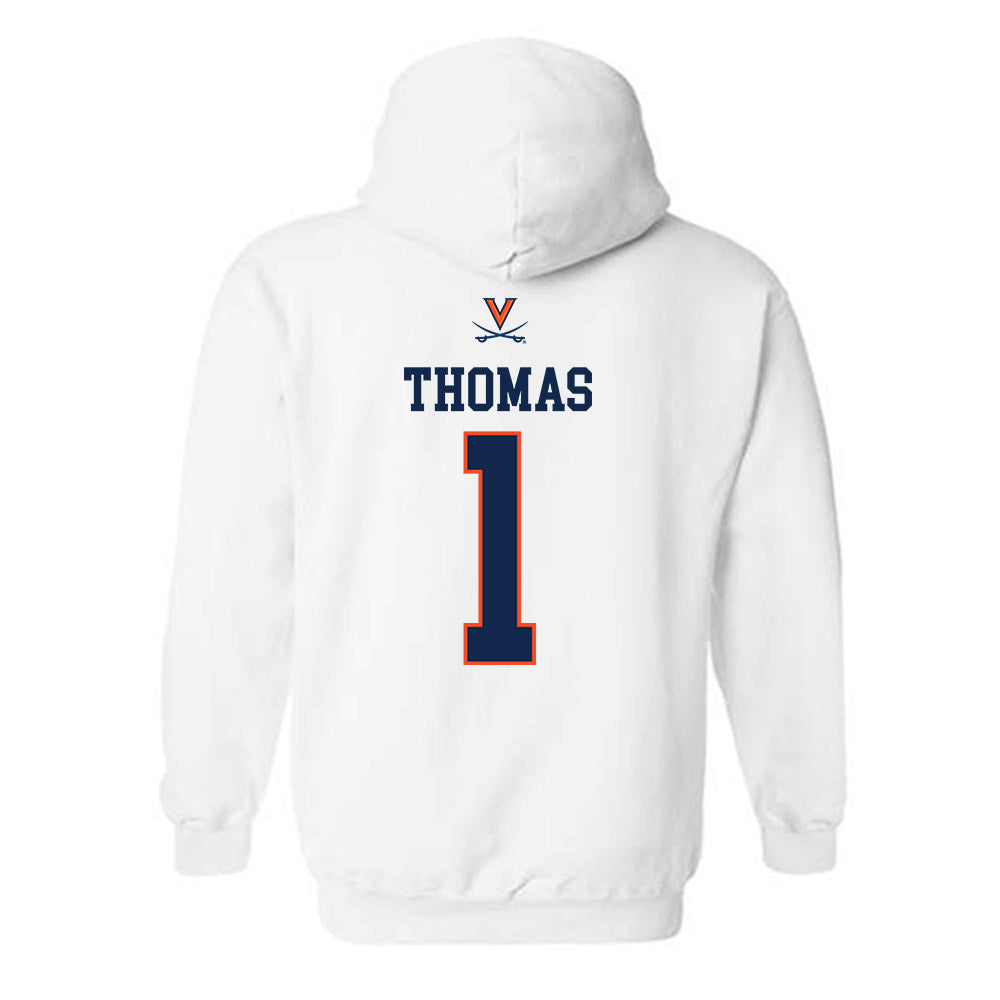 Virginia - NCAA Men's Basketball : Malik Thomas - Replica Shersey Hooded Sweatshirt-1