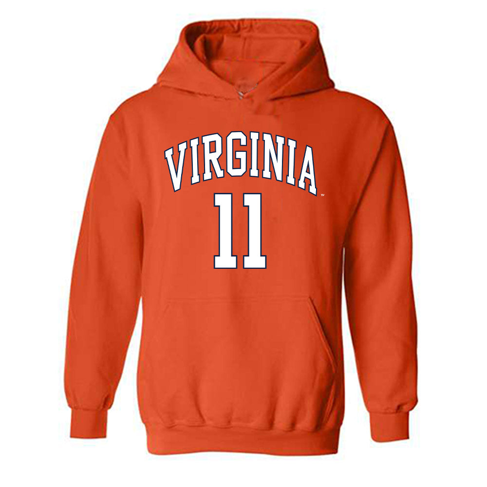 Virginia - NCAA Men's Lacrosse : James Deringer Jr. - Replica Shersey Hooded Sweatshirt-0