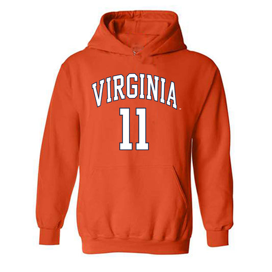 Virginia - NCAA Men's Lacrosse : James Deringer Jr. - Replica Shersey Hooded Sweatshirt-0