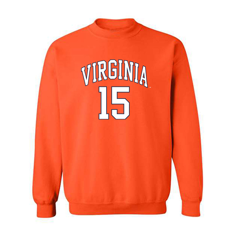 Virginia - NCAA Men's Lacrosse : Hudson Hausmann - Replica Shersey Crewneck Sweatshirt-0