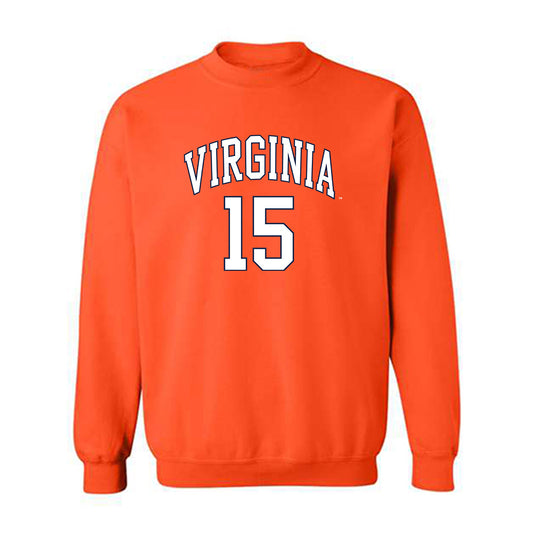 Virginia - NCAA Men's Lacrosse : Hudson Hausmann - Replica Shersey Crewneck Sweatshirt-0